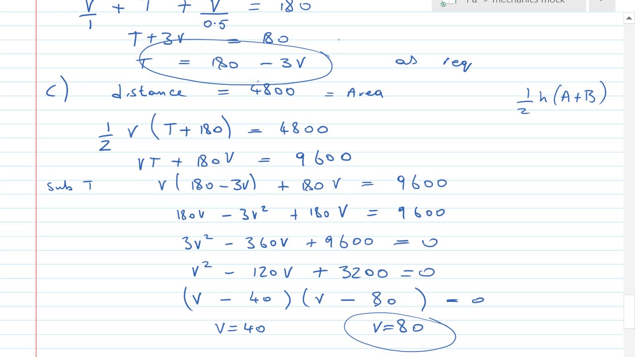 M1 Edexcel International October 2016 part 3