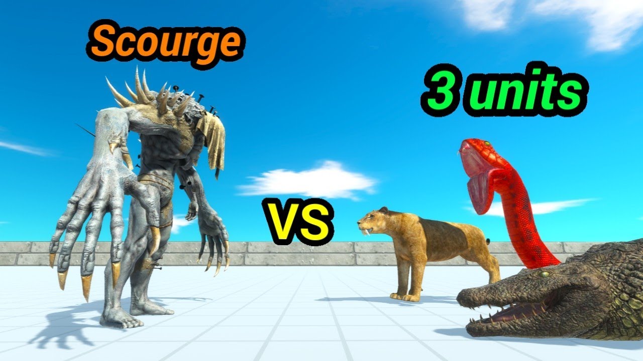 Scourge 1 vs 3 random units animal revolt battle simulator