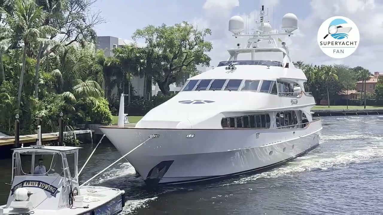 The Motor Yacht TOUCH under tow on Fort Lauderdale's New River.