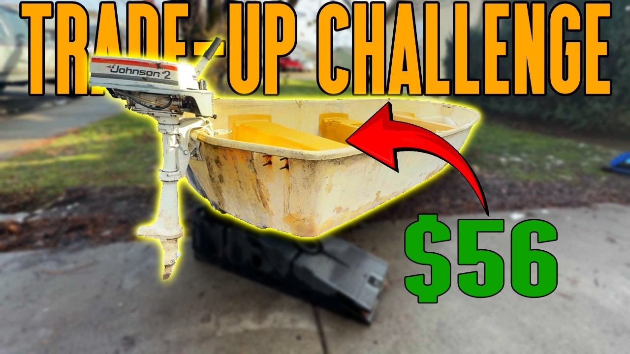 WILL IT RUN? Repairing a VINTAGE BOAT MOTOR with 0 EXPERIENCE  (Trade-up Challenge)