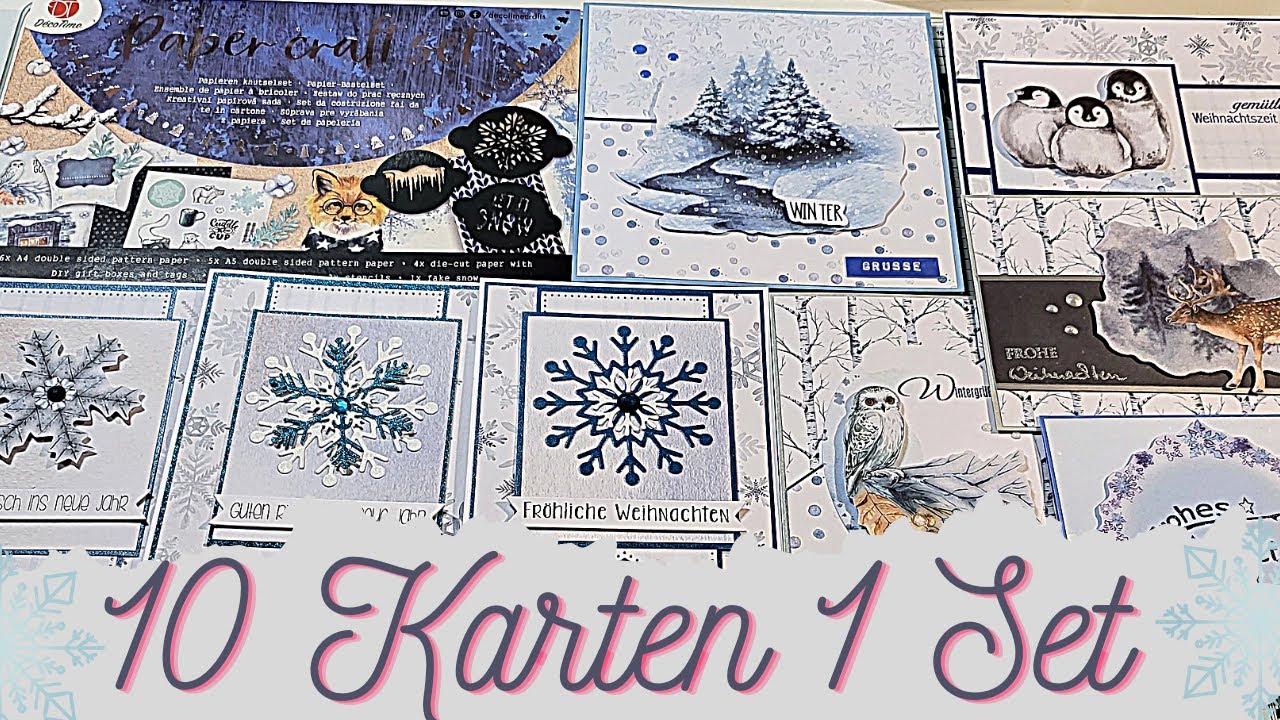 10 Karten aus 1 Paper Craft Set von Action | #decotimecrafts #kartenbasteln
