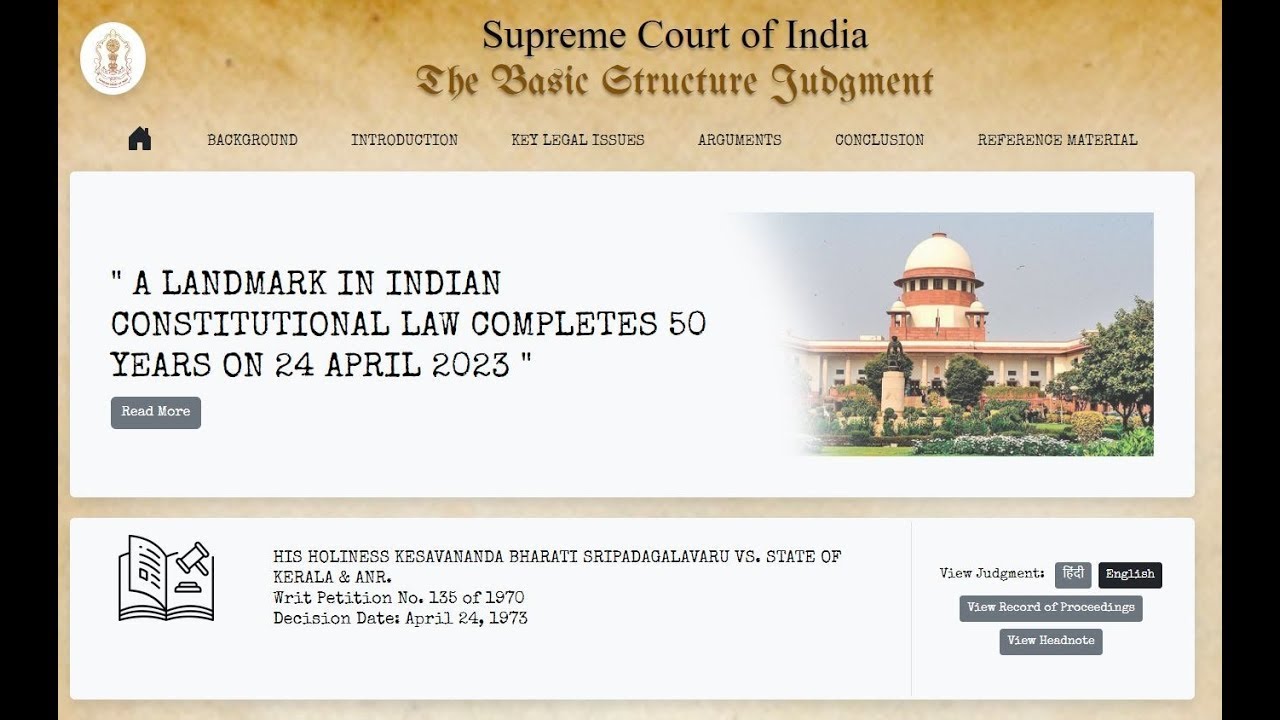KESAVANANDA BHARATI SRIPADAGALAVARU VS. STATE OF KERALA & ANR. (GUJRATI)