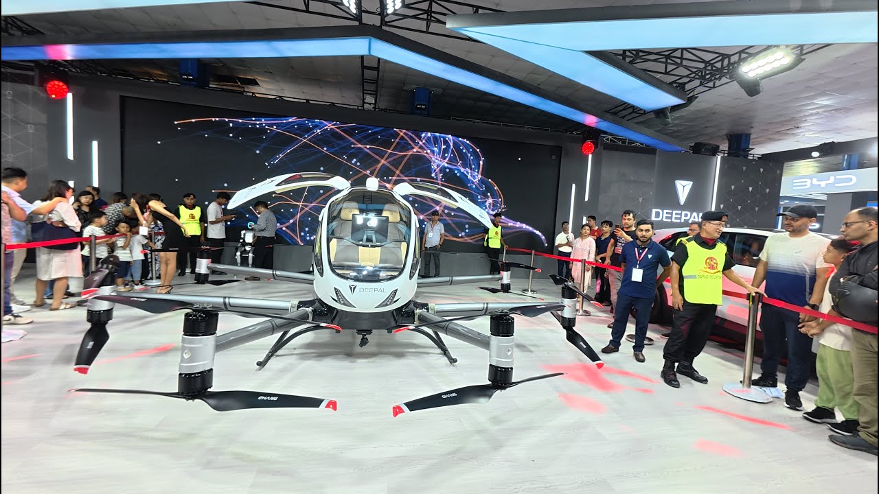 Nada auto show. Flying car in Nepal