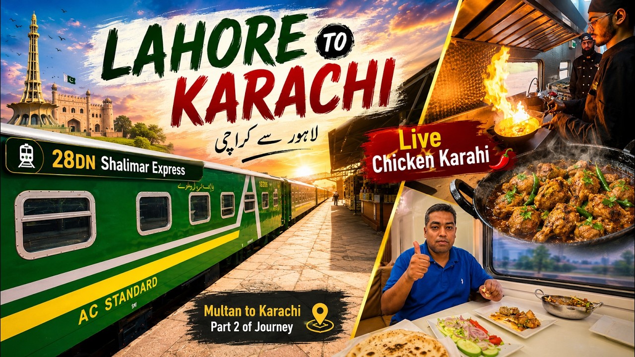 From Multan to Karachi on 28DN Shalimar Express | Food, Comfort & Railway Life