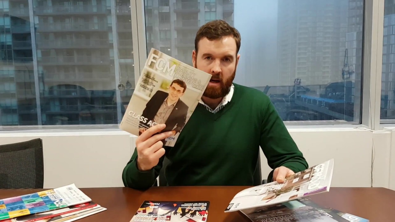 Liam Kearney explaining Media Edge Communications Print publications and options