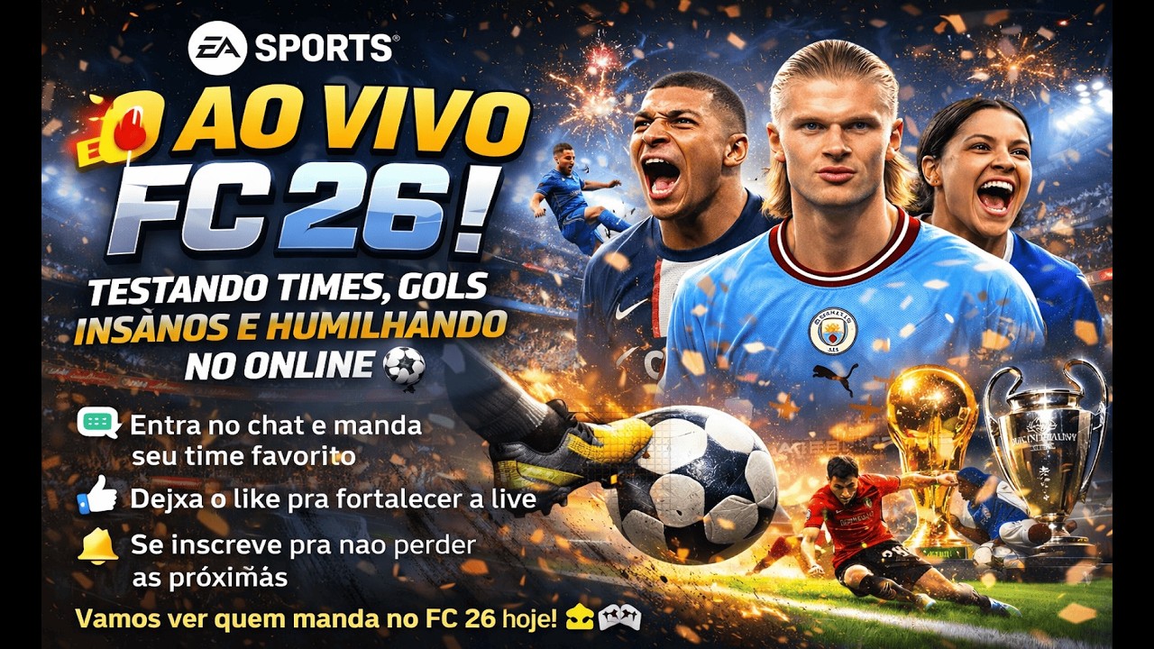🔥 AO VIVO FC 26! TESTANDO TIMES, GOLS INSANOS E TENTANDO NO ONLINE ⚽🎮