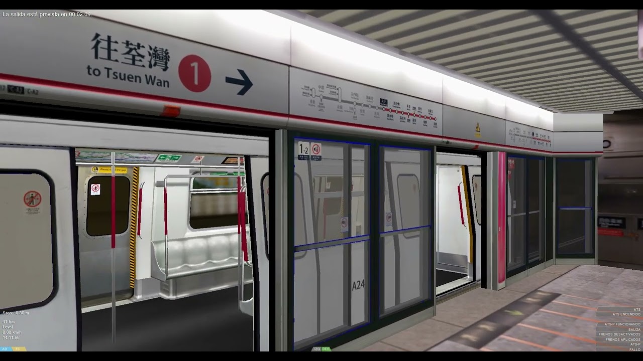 [OpenBVE] MTR Tsuen Wan Line M-Train Arriving And Departing In Tsim Sha Tsui