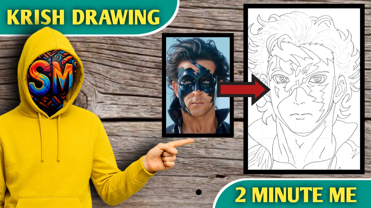 Krish Drawing Tutorial 🔥 | Step by Step Outline for Beginners | Superhero Drawing | Krish 4 Vibes