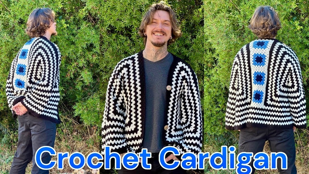 How To A Granny Hexagon Cardigan For Men | Jason Mamoa Crochet Cardigan 