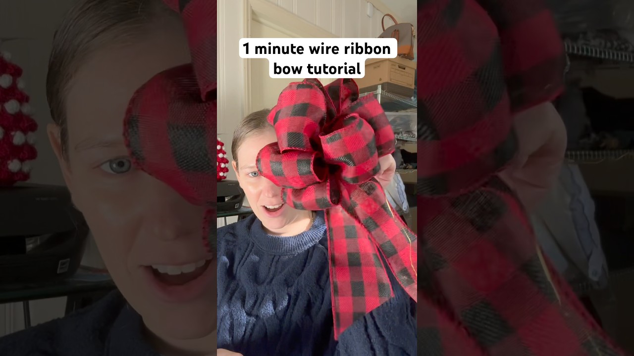 Как сделать бант из проволочной ленты 🎀 #сделайсам