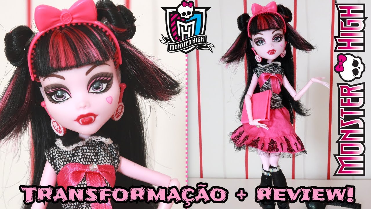 Boneca Monster High Draculaura 🦇 Dia da Foto (Picture Day) 📸 Transformação + Doll Review PT-BR