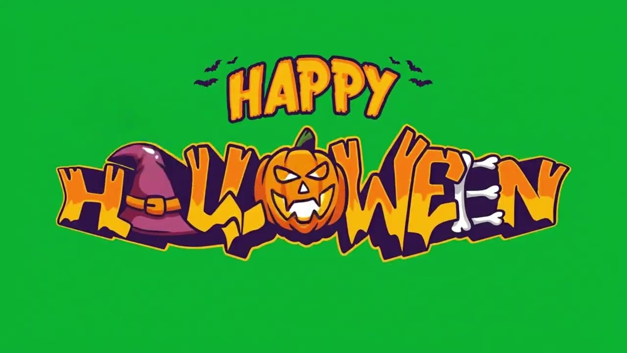 Logo &ldquo;Happy Halloween&rdquo; Animado 🎃 | Fondo Verde Chroma Key para Edici&oacute;n de Video