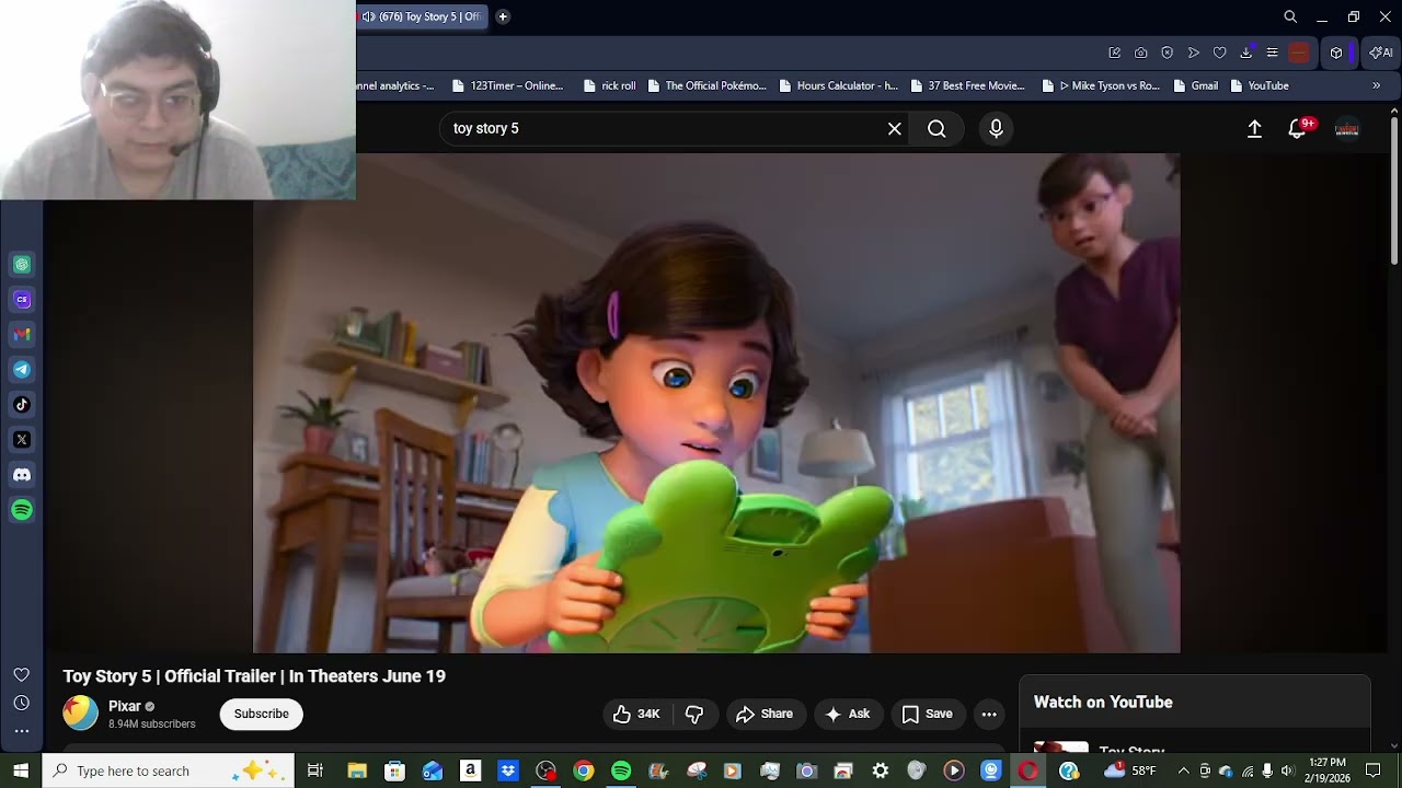 @AARONVAZQUEZM reacts to the toy story 5 trailer