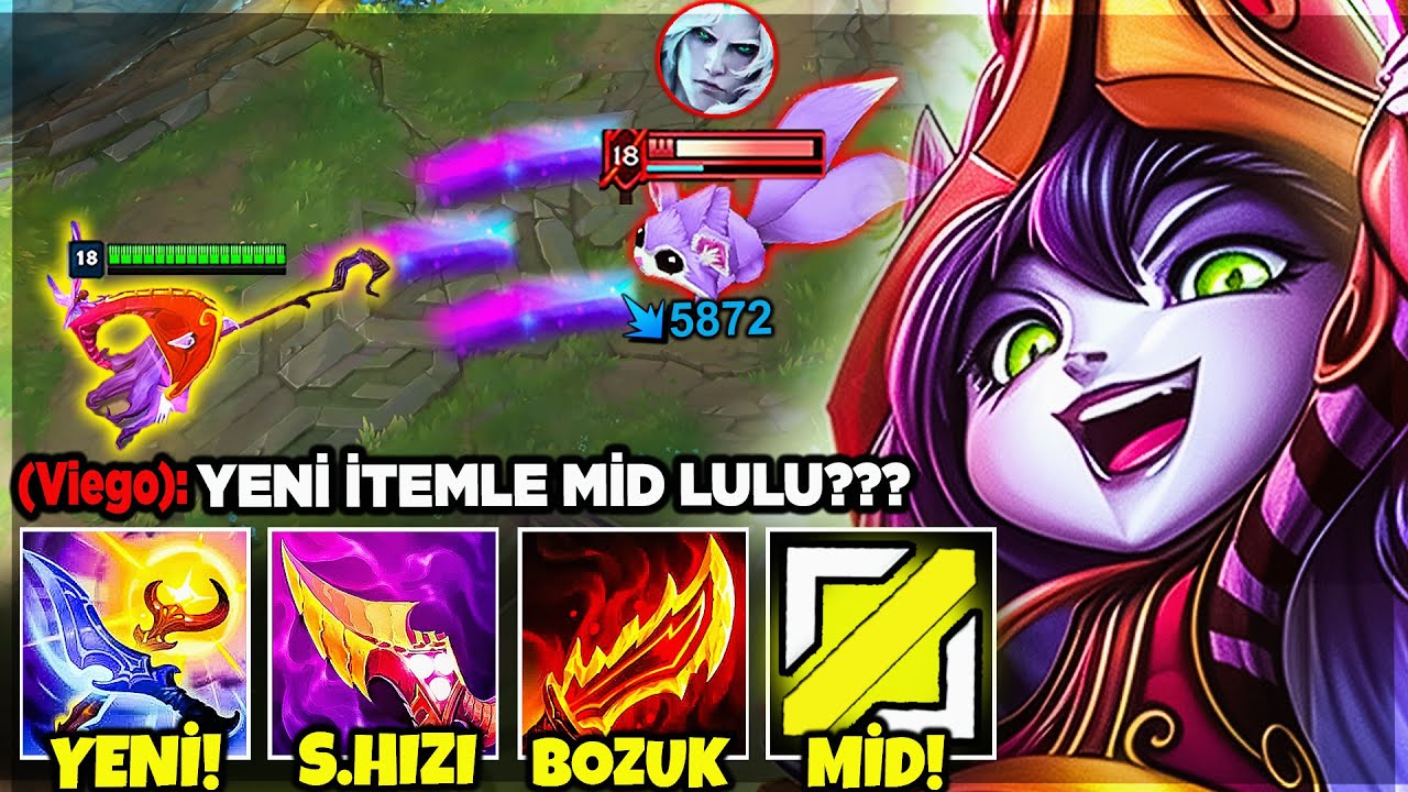 YENİ İTEMLE MİD LULU !! FULL SALDIRI HIZI KASTIM HİLE GİBİ !!
