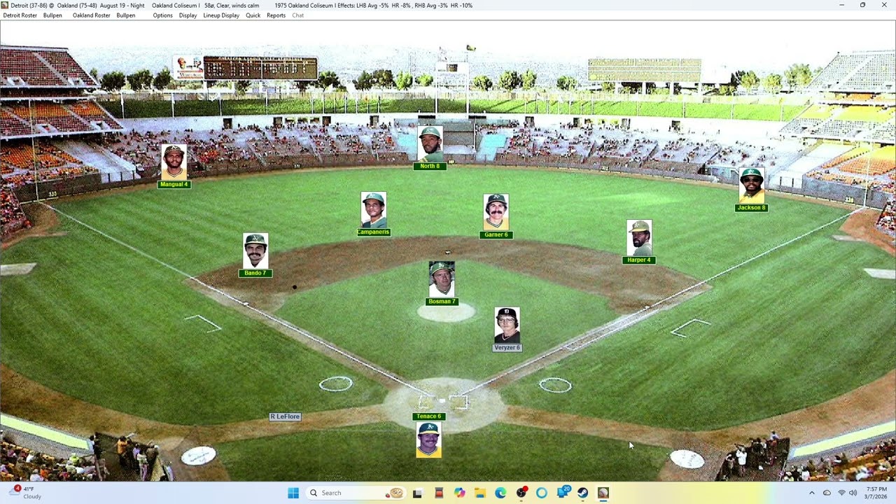 Action PC Baseball 8-19-75 Detroit at Oakland