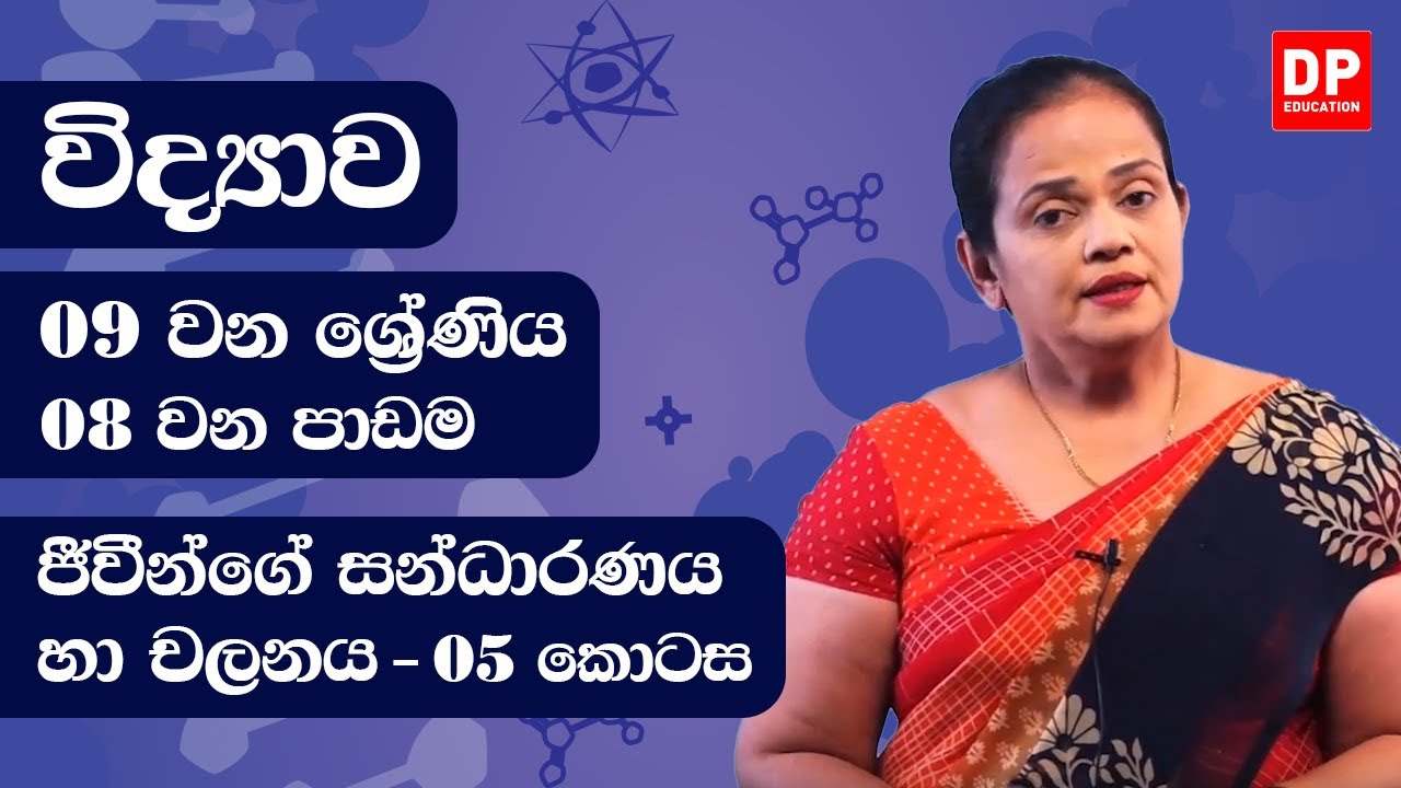 08 වන පාඩම (ජීවීන්ගේ සන්ධාරණය හා චලනය - 05 වන කොටස) | 09 වන ශ්‍රේණිය විද්‍යාව