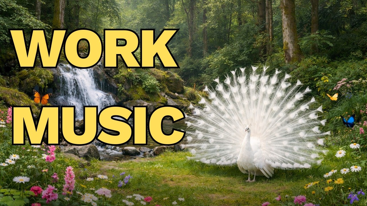 Music for Work | Relaxing Music | Sitar Music with Water & Peacock Sounds