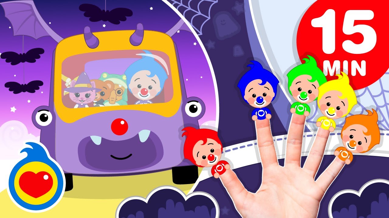 Las Ruedas del Bus en Halloween 🍭🍬🎃 | Y Más Canciones Infantiles de Halloween (15 Min) | Plim Plim