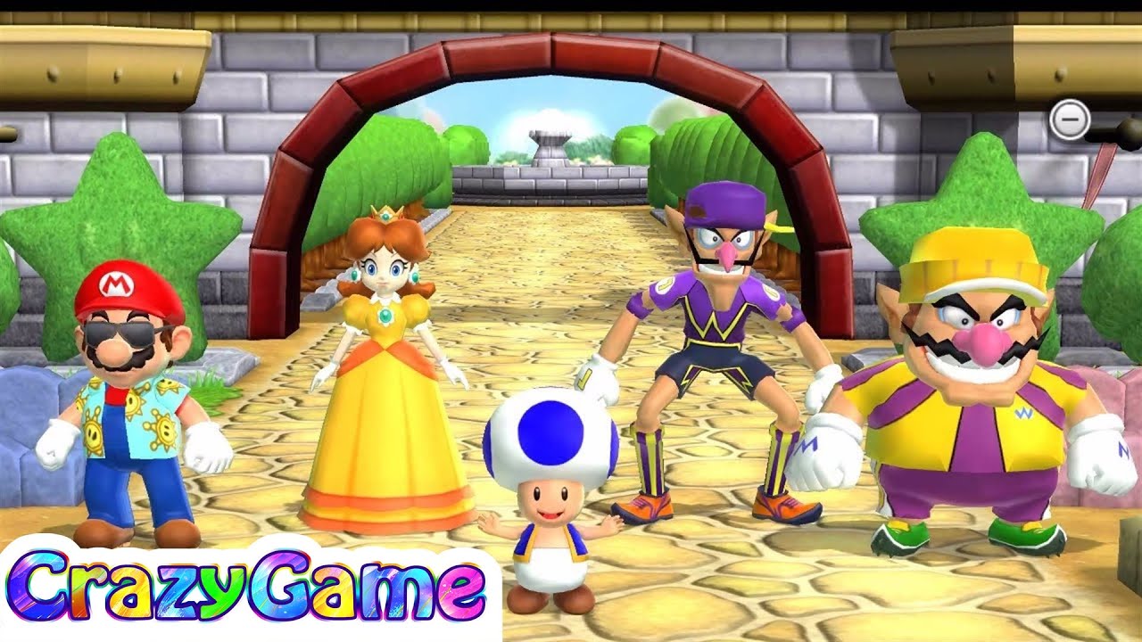 Mario Party 9 Garden Battle #40 Mario vs. Daisy vs. Wario vs. Waluigi Gameplay (Master CPU)