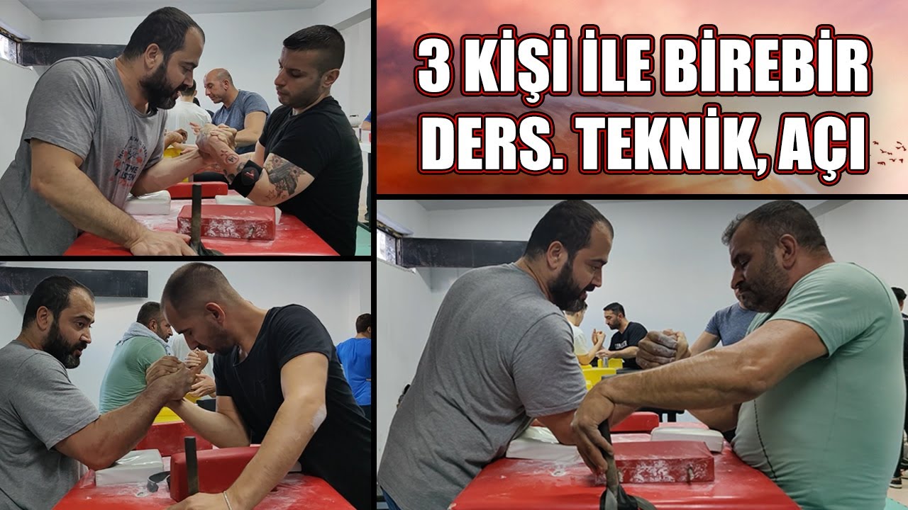 3 KİŞİ İLE BİREBİR DERS | Bilek Güreşi Masa Antrenmanı