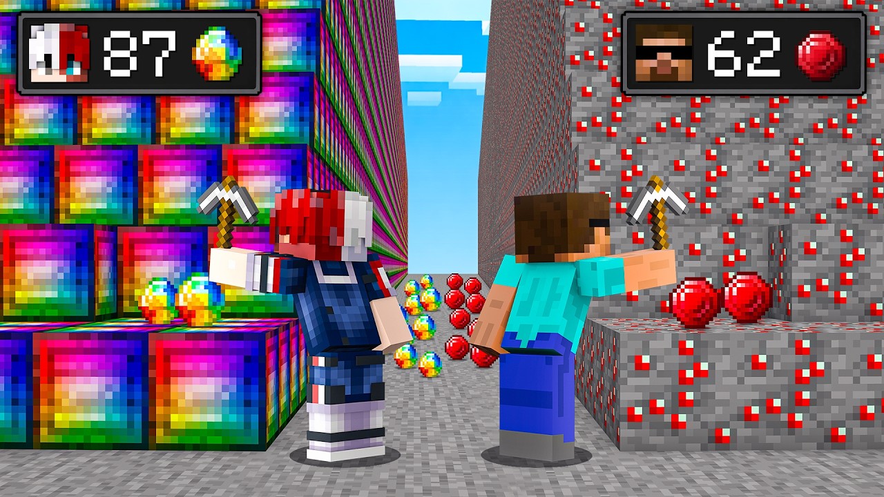 AVIRITIA vs RUBY Mining BATTLE in Minecraft !!