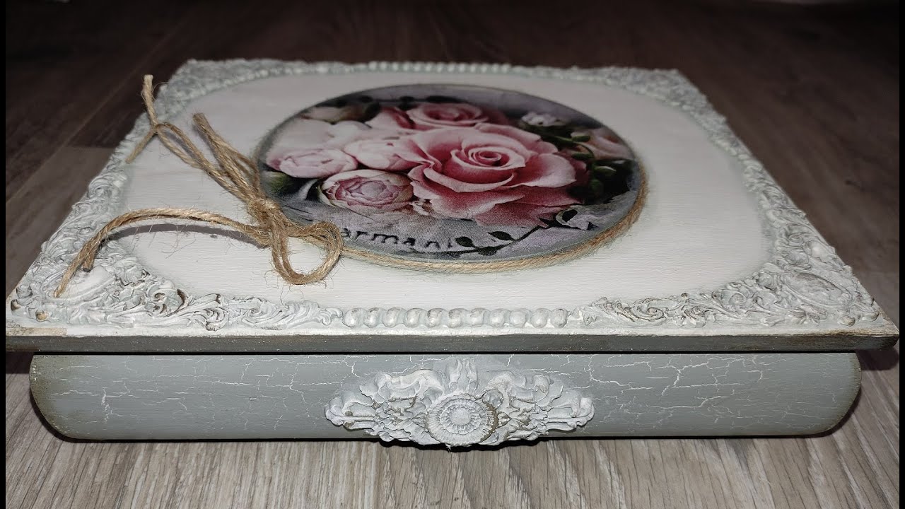 Caja romantica vintage(romantic vintage box) #decoupage #mixed media