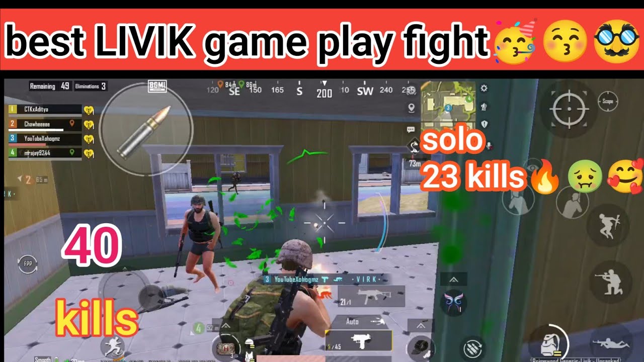 best LIVIK game play fight🥳😚🥸40 kills solo 23 kills🥰#bgmi #pubgmobile #pubg #Vortex Lootz