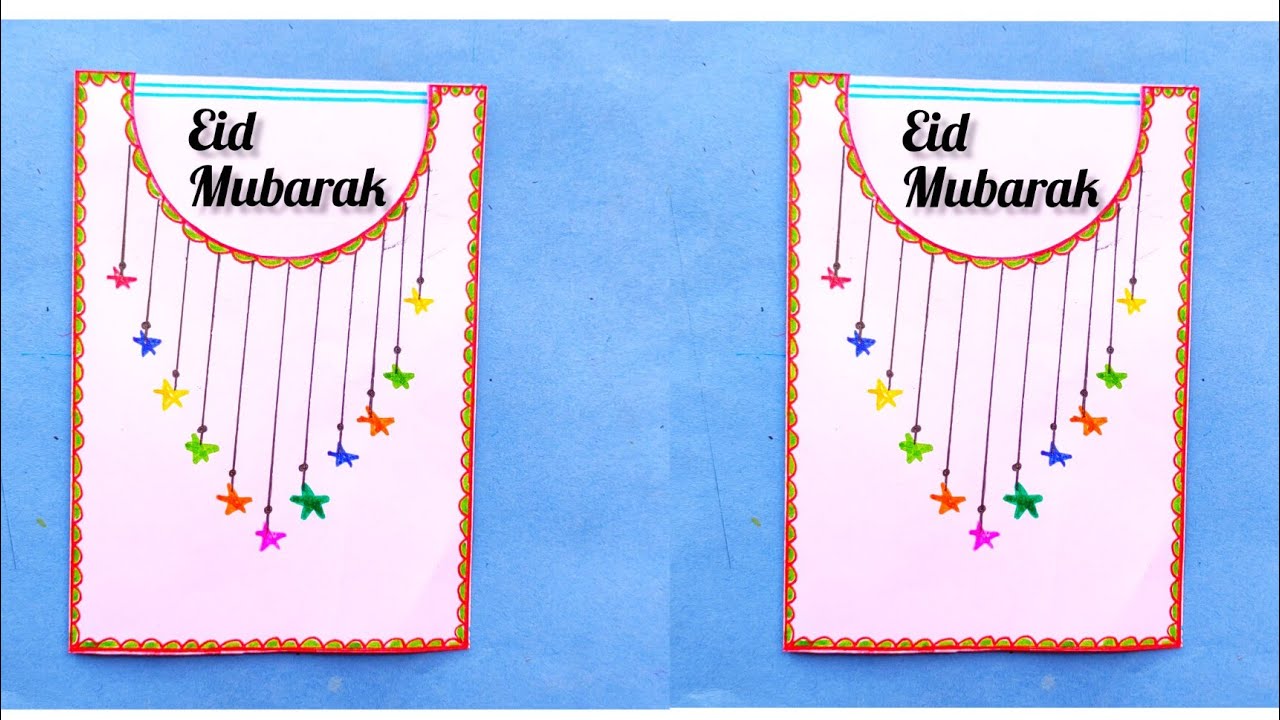 How to make Eid greeting card with white paper |Beautiful Eid Greeting Card | handmade Eid card