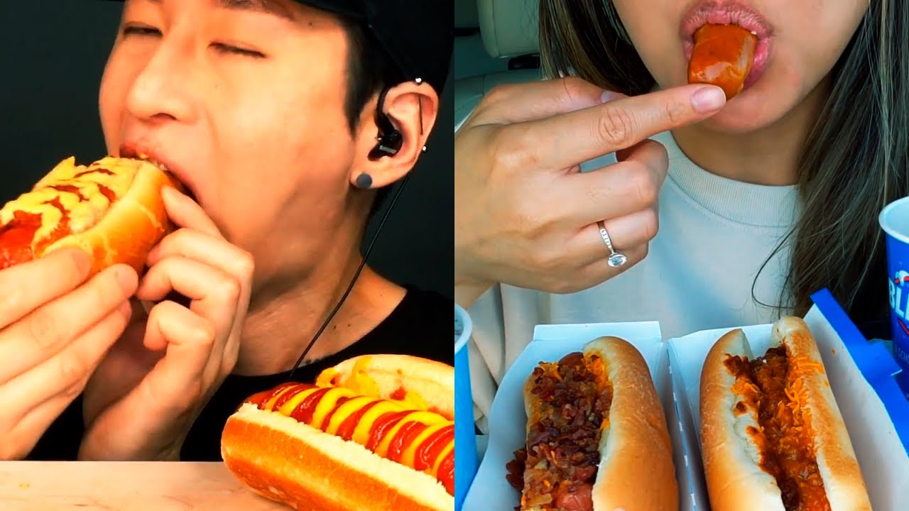 ASMR too much HOT DOGS jalapenos, cheese and vegetables | MUKBANG COMPILATION