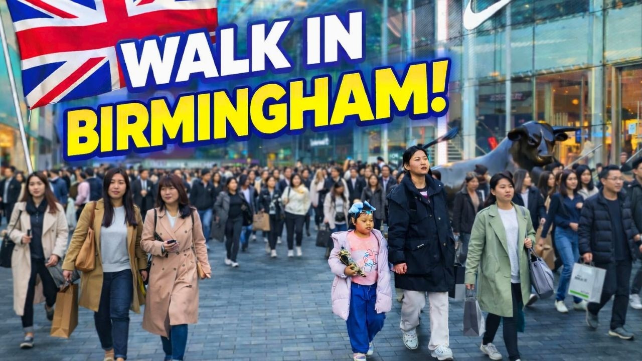 England BIRMINGHAM City Centre Walk Tour UNITED KINDOM UK 4k