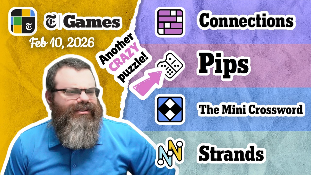 NYT Connections, Pips, Mini Crossword, and Strands | Feb 10, 2026