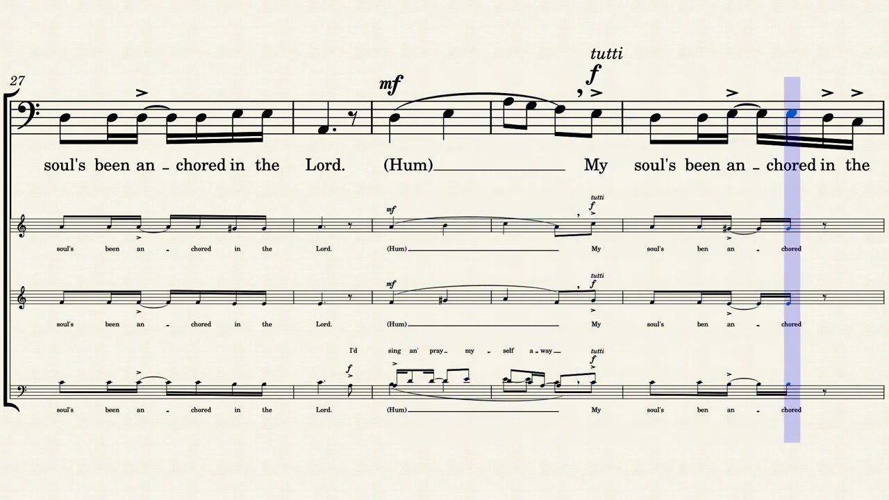 My Soul's been anchored in the Lord - Bass