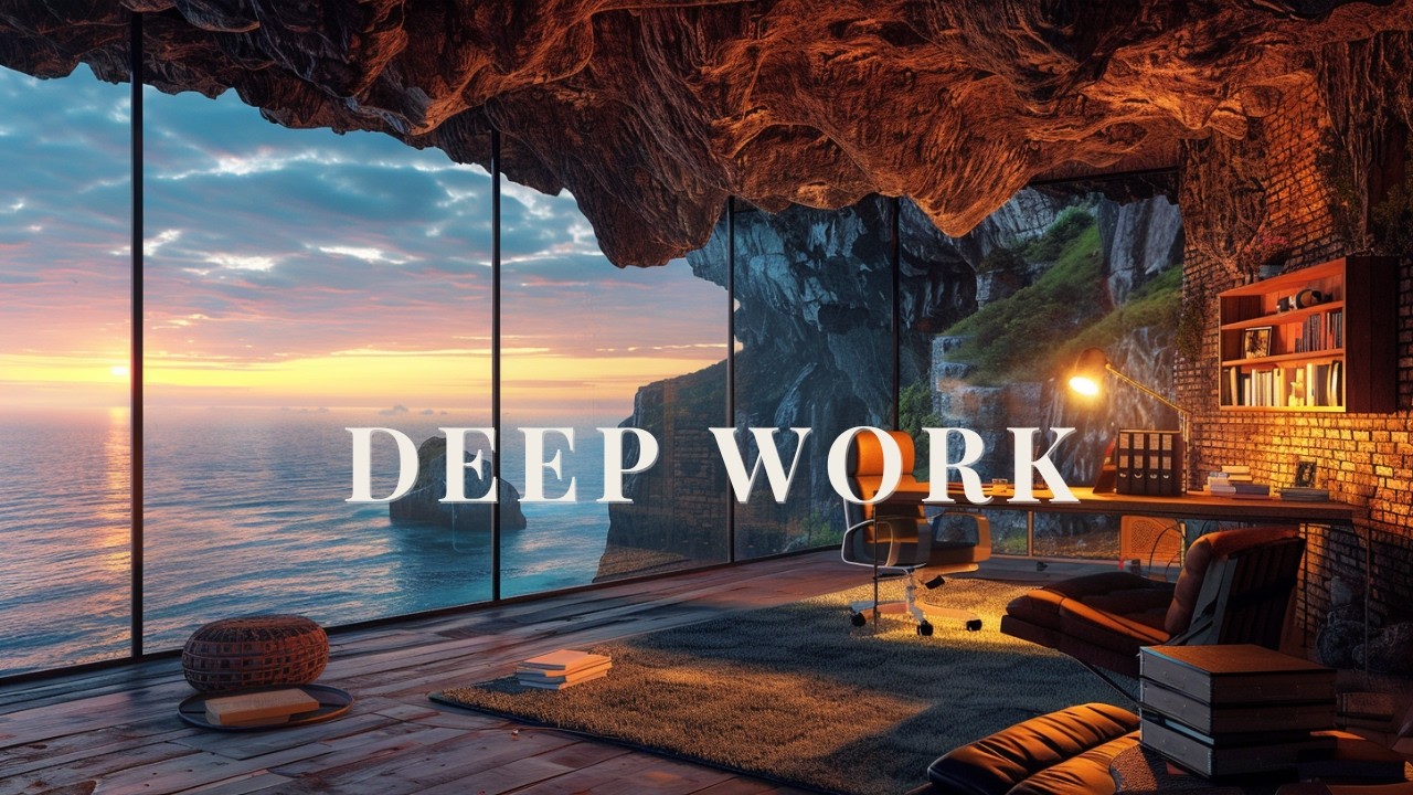 Deep Work in a Hidden Cliff Cave | Ocean Focus Ambient 🌅