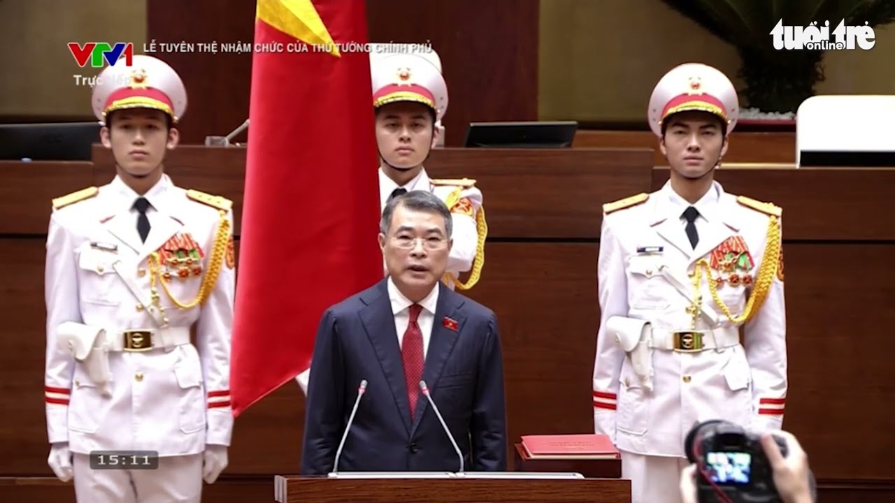 Video Thủ tướng Ch&iacute;nh phủ L&ecirc; Minh Hưng tuy&ecirc;n thệ nhậm chức