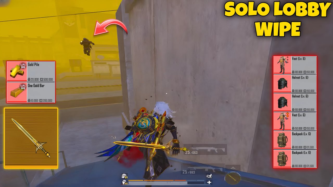 Metro Royale Solo Mode Lobby Wipe With Golden Sword | PUBG METRO ROYALE CHAPTER 27