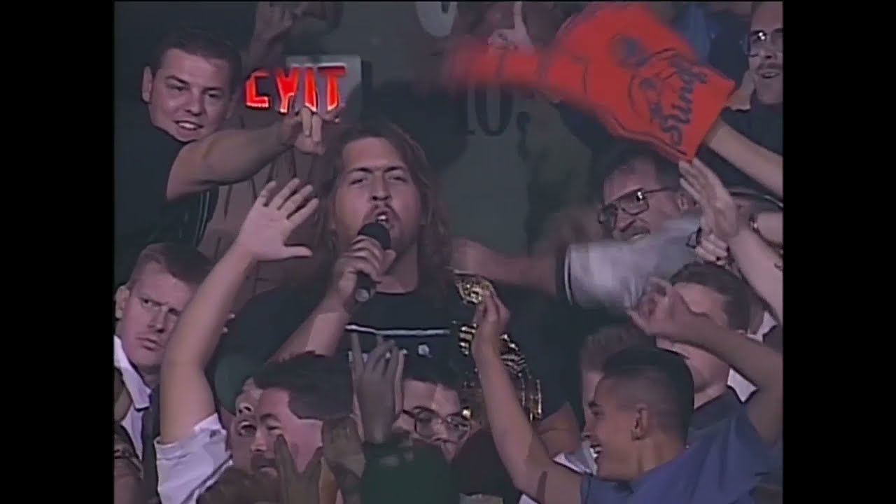 The Giant with Flair's stolen US Championship calls out Jeff Jarrett. Double J Responds! (WCW)