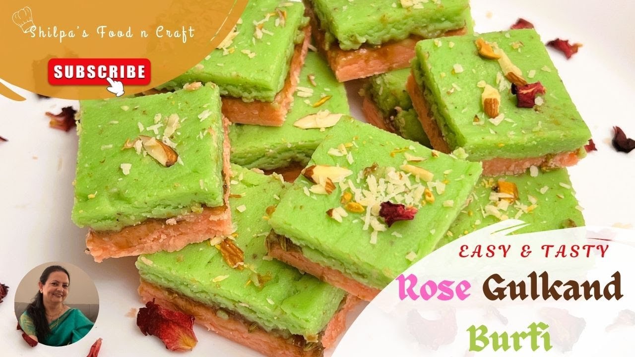 Diwali Special Rose Gulkand Burfi | Shahi Mithai Recipe | Easy Indian Sweet|#barfi