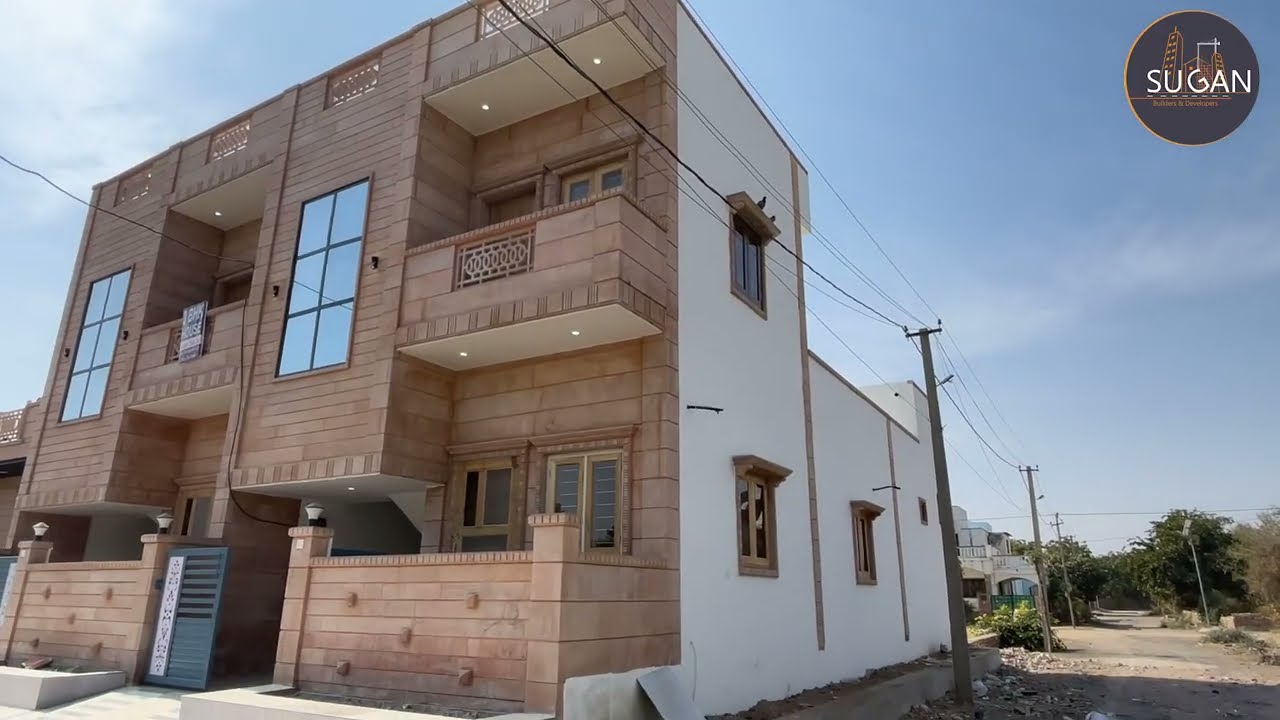 20x60 corner Jodhpuri stone elevation | ashapurna city | pal road | jodhpur
