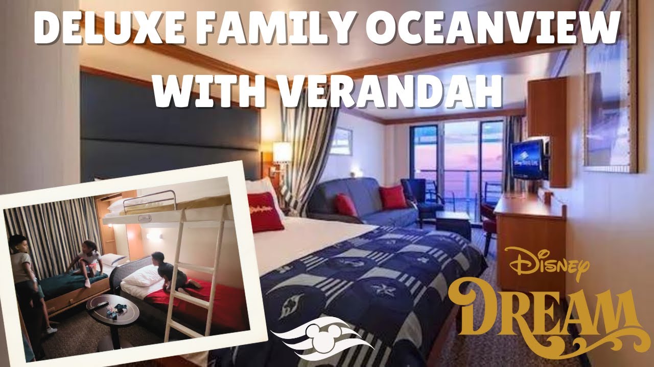 Deluxe Family Oceanview with Verandah Stateroom Tour | Disney Dream Room 6590 Category 4C