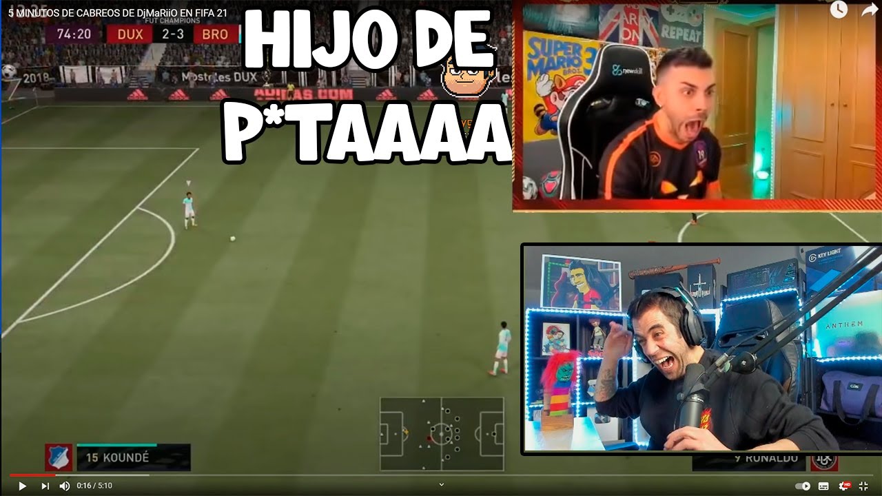 AURONPLAY REACCIONA A 5 MINUTOS DE CABRE0S DE DjMaRiiO EN FIFA 21😂