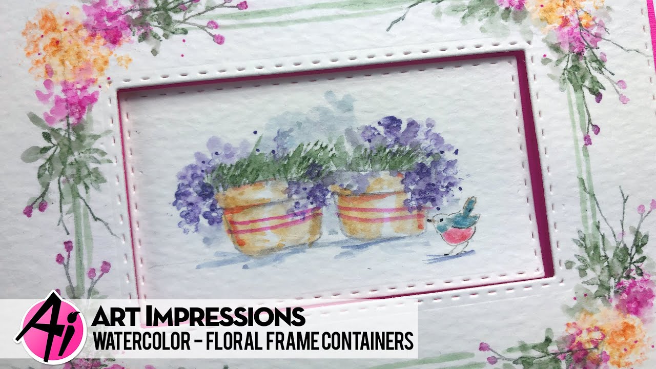Ai Watercolor - Floral Framed Containers