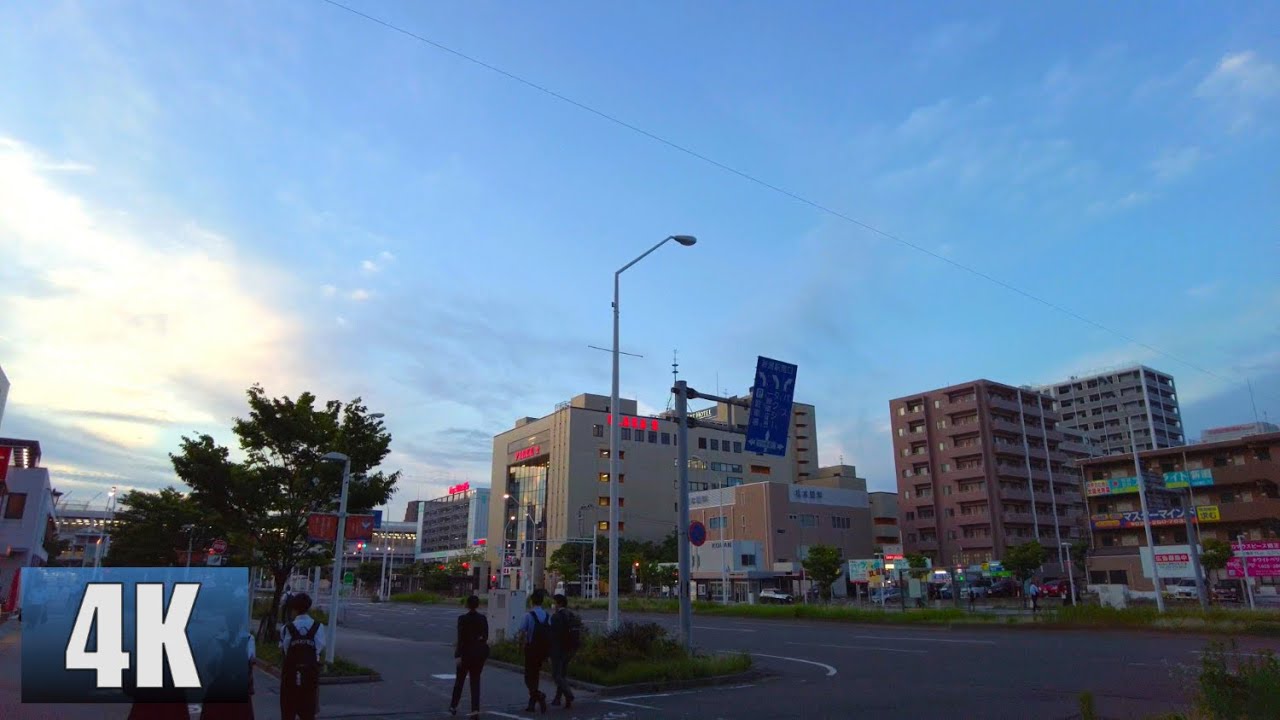 4K　Niigata City, Japan. Walking around Niigata Station area in the evening and night.　22/06/28