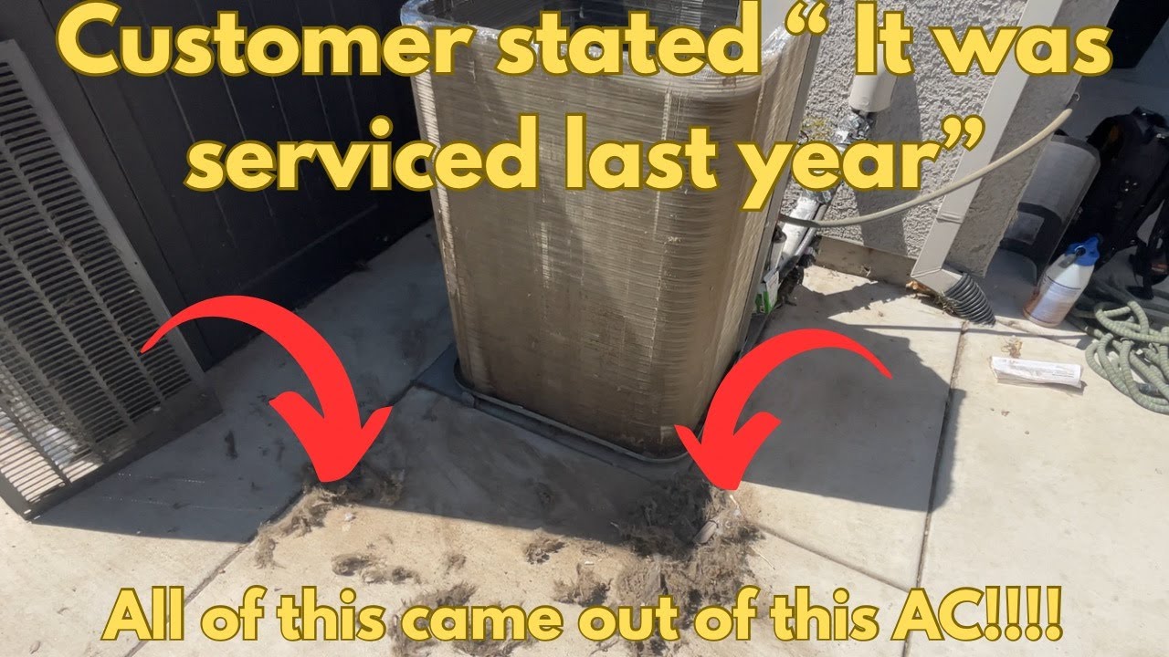 One of the dirtiest Air Conditioning systems I've ever seen#hvac #hvaclife  #oddlysatisfying