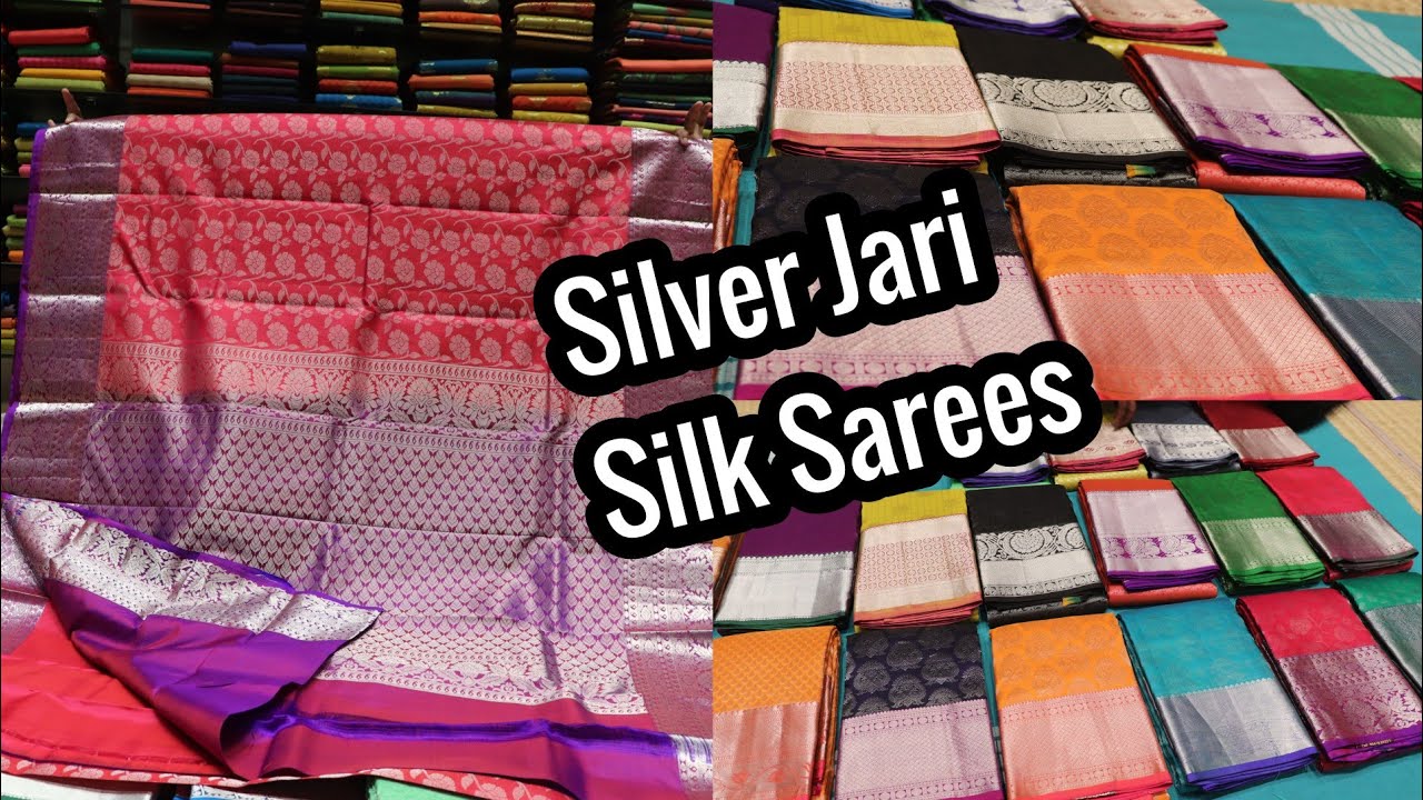 Kanchipuram Silver and Gold Jari Pure Handloom Silk Saree Collections