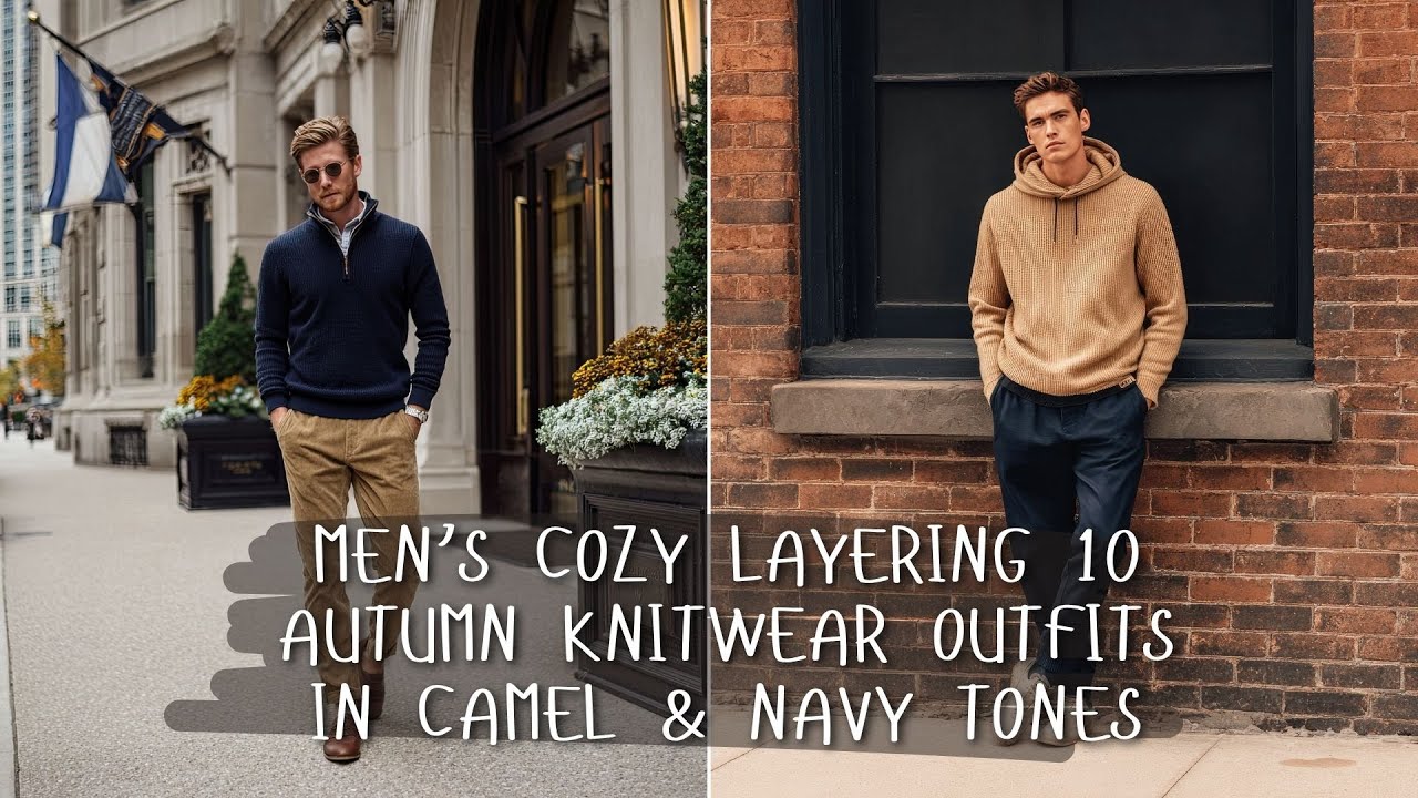 Men's Cozy Layering 10 Autumn Knitwear Outfits In Camel & Navy Tones