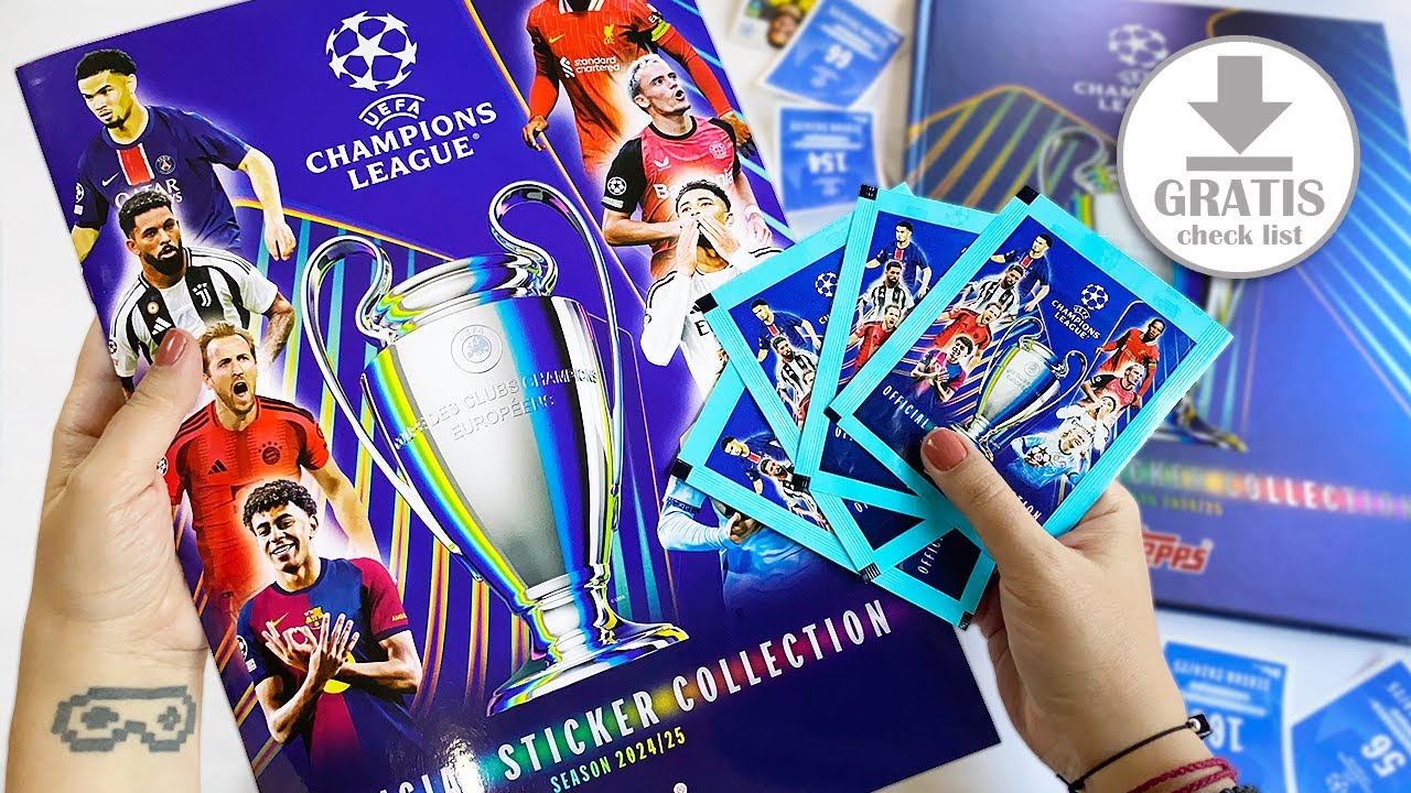 Champions LEAGUE 🏆⚽️⭐️ Álbum REVIEW Topps 2024/25 📝 Descarga GRATIS la Check List