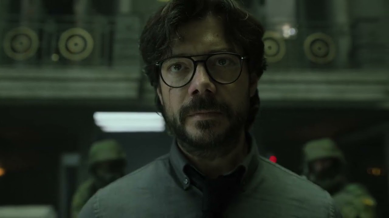 money heist professor in bank