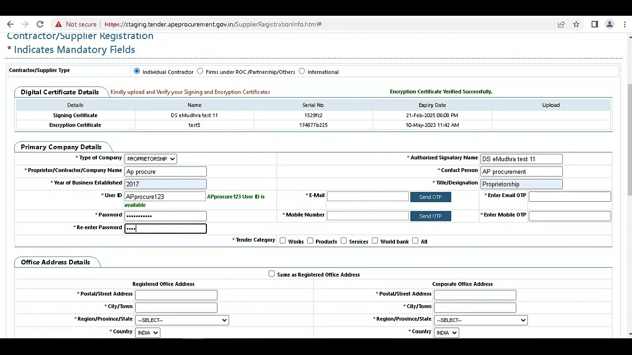 AP eProcurement | Vendor Registration | Vupadhi Techno Services