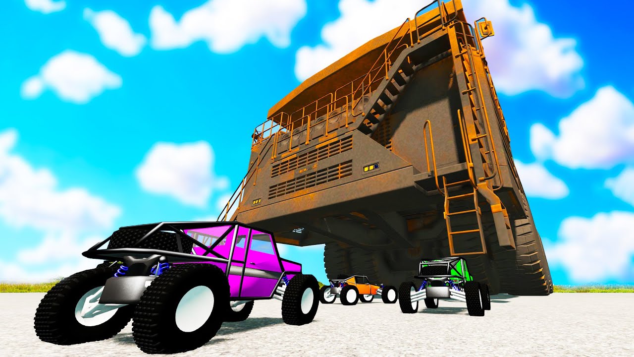 We Fought an Army of Tiny RC Cars with the World's Largest Dump Truck in BeamNG Multiplayer!