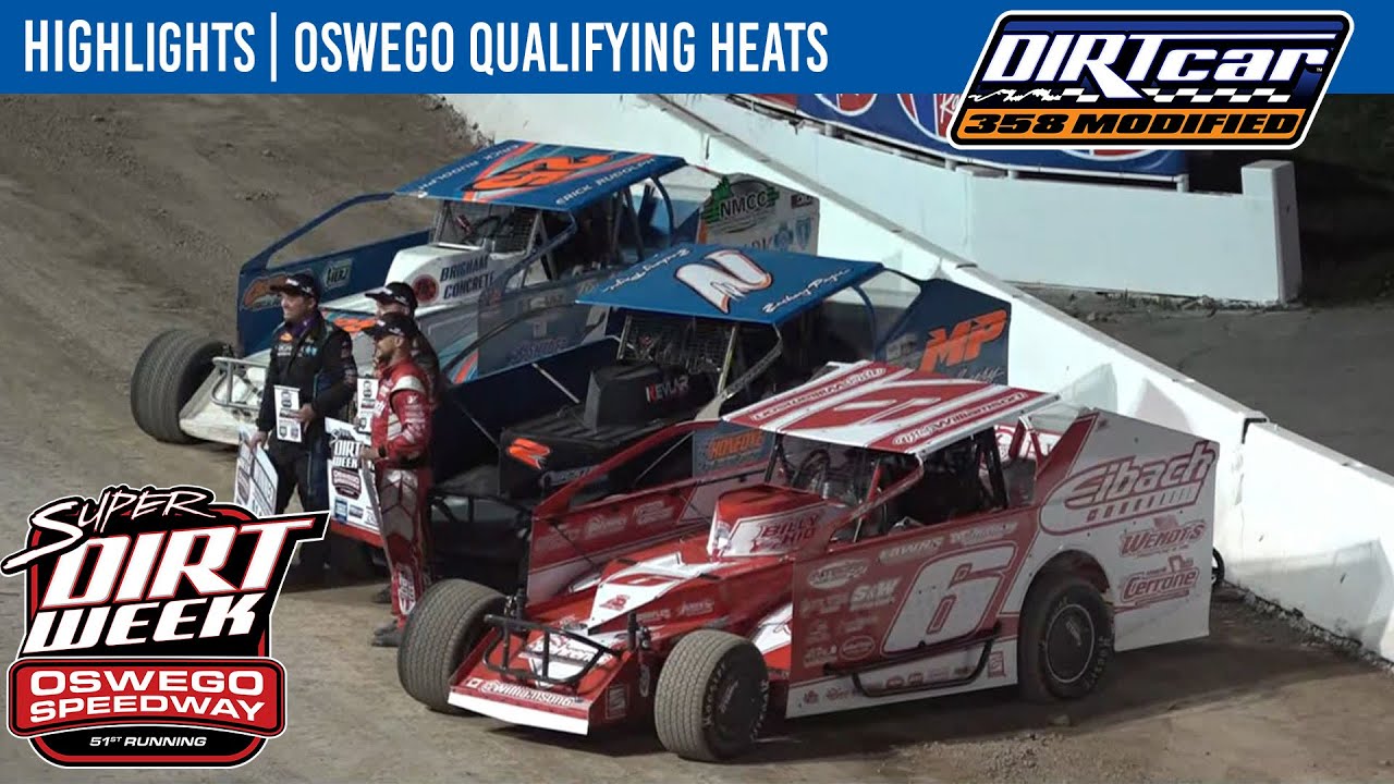 DIRTcar 358 Modifieds | Super Dirt Week | Oswego Speedway | October 5, 2023 | HEAT HIGHLIGHTS